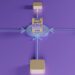 Central data hub linking four surrounding nodes on a purple background